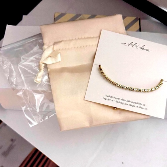 👑 Stunning Ettika 18k Gold Plated Adjustable Crystal Bracelet - Brand New 👑 - Picture 2 of 14